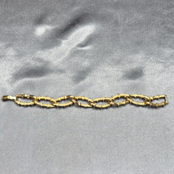 Kenneth Jay Lane Gold and Silver Bamboo Bracelet - Picture 7 of 8
